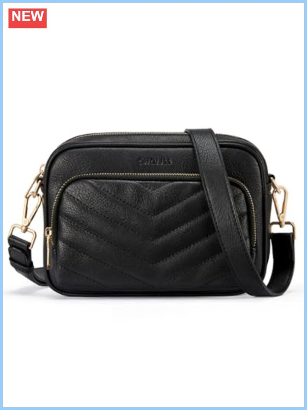 Quilted Crossbody Bag RFID Vegan Leather Small Shoulder Purse with Built In